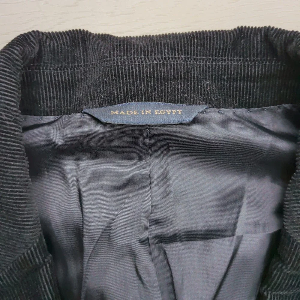 Banana Republic Corduroy Blazer Mens 38R Black Two Button Sport Coat Jacket